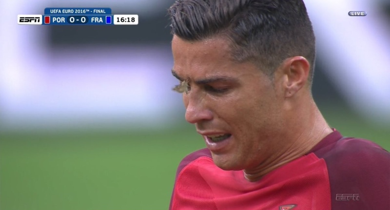 Borboleta poisa em Cristiano Ronaldo