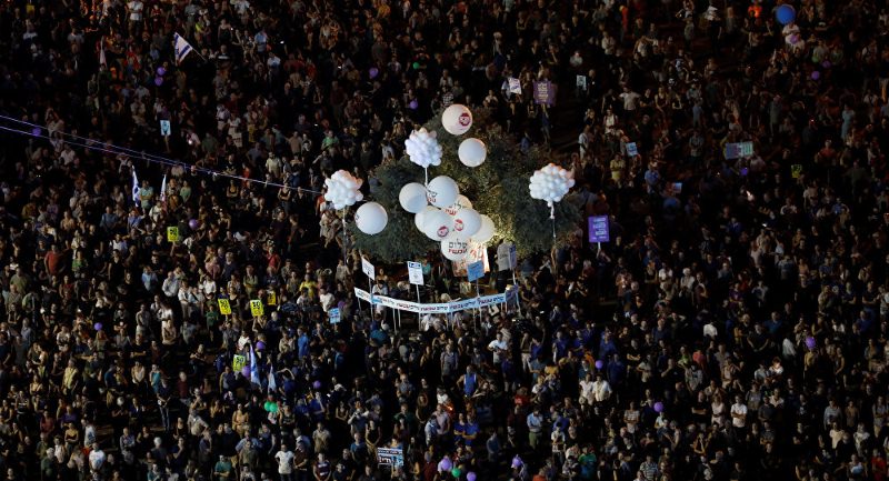 Manifestantes em Israel