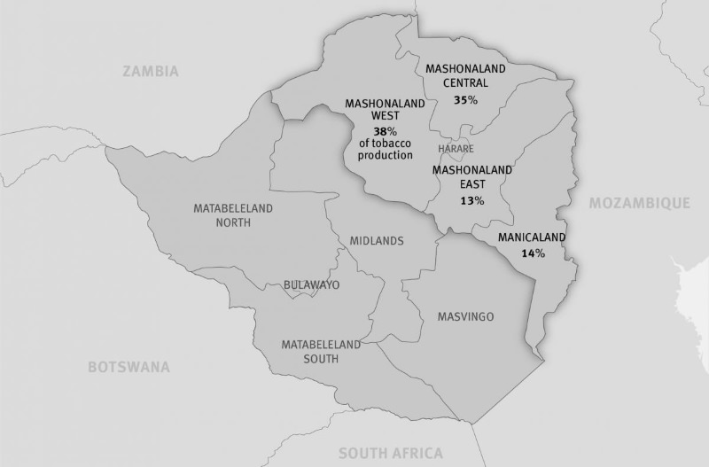 Mapa do Zimbabwe