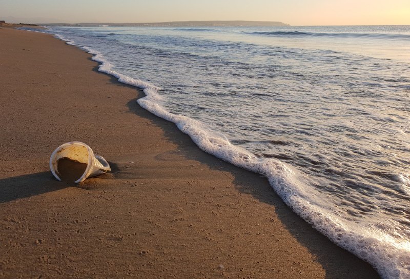 Plástico na praia